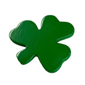 Shamrock Clover Pin Brooch St Patrick's Day March 17 Wood Green Unisex